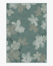 Magnolia — Halı, Turkuaz, AREA, beyaz zemin, 6x9