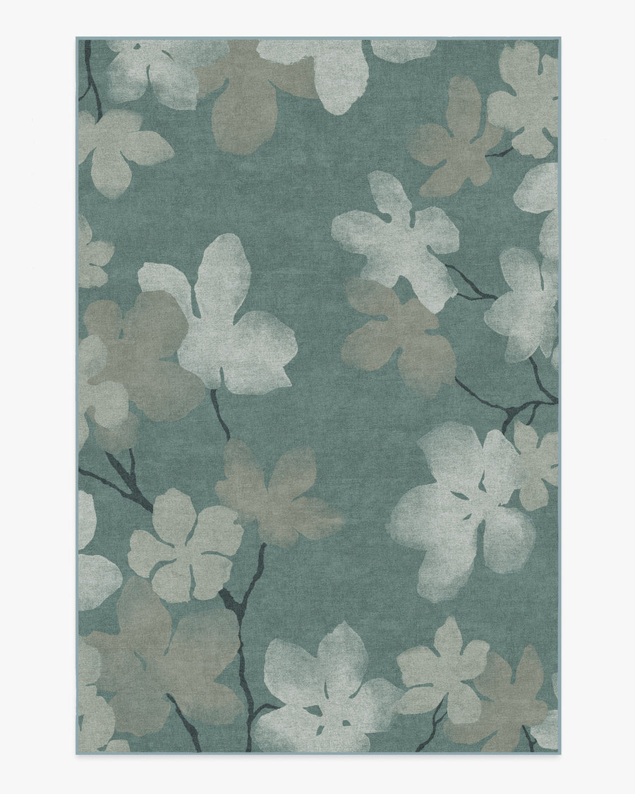 Magnolia — Halı, Turkuaz, AREA, beyaz zemin, 6x9