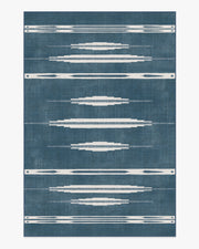 Raye — Halı, Çivit Fildişi, AREA, beyaz zemin, 6x9