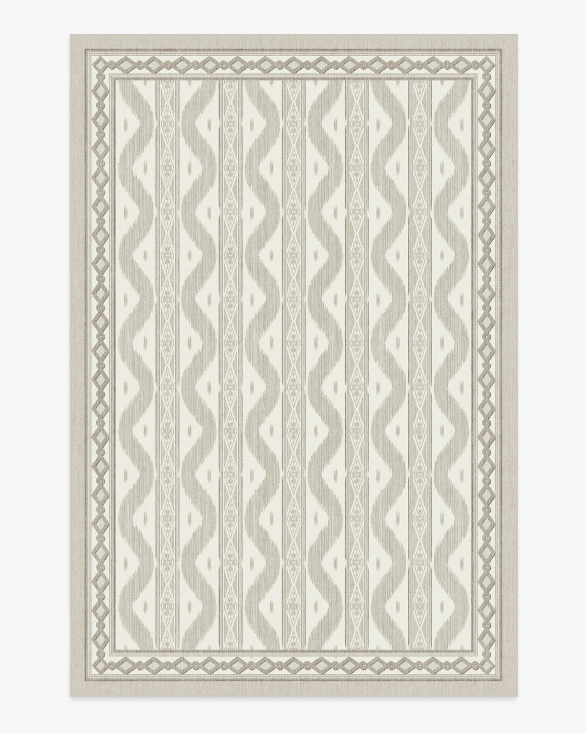 Ava Ikat — Halı, Bej, AREA, beyaz zemin, 6x9