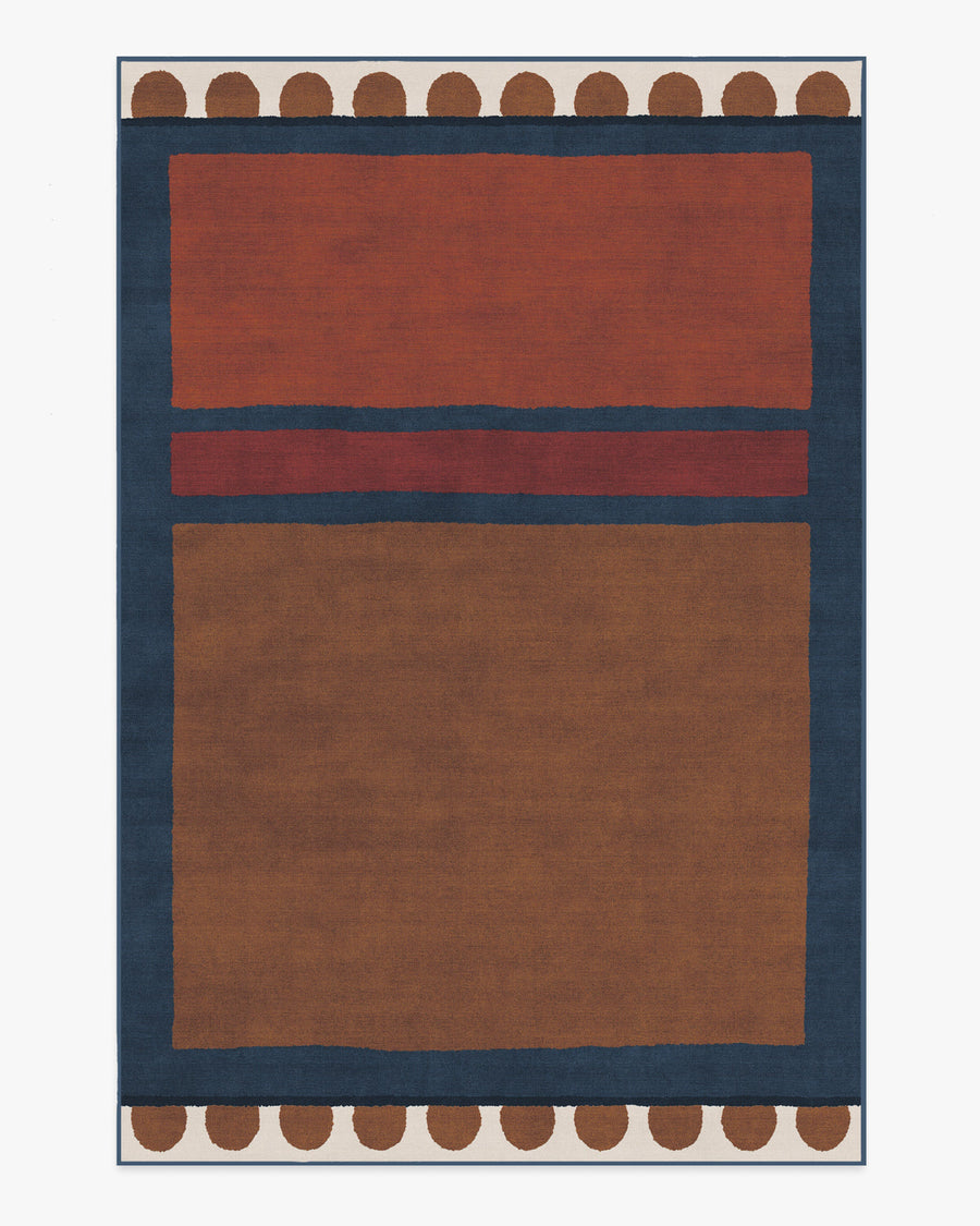 Justina Blakeney Nina — Halı, Çivit Pas, AREA, beyaz zemin, 6x9
