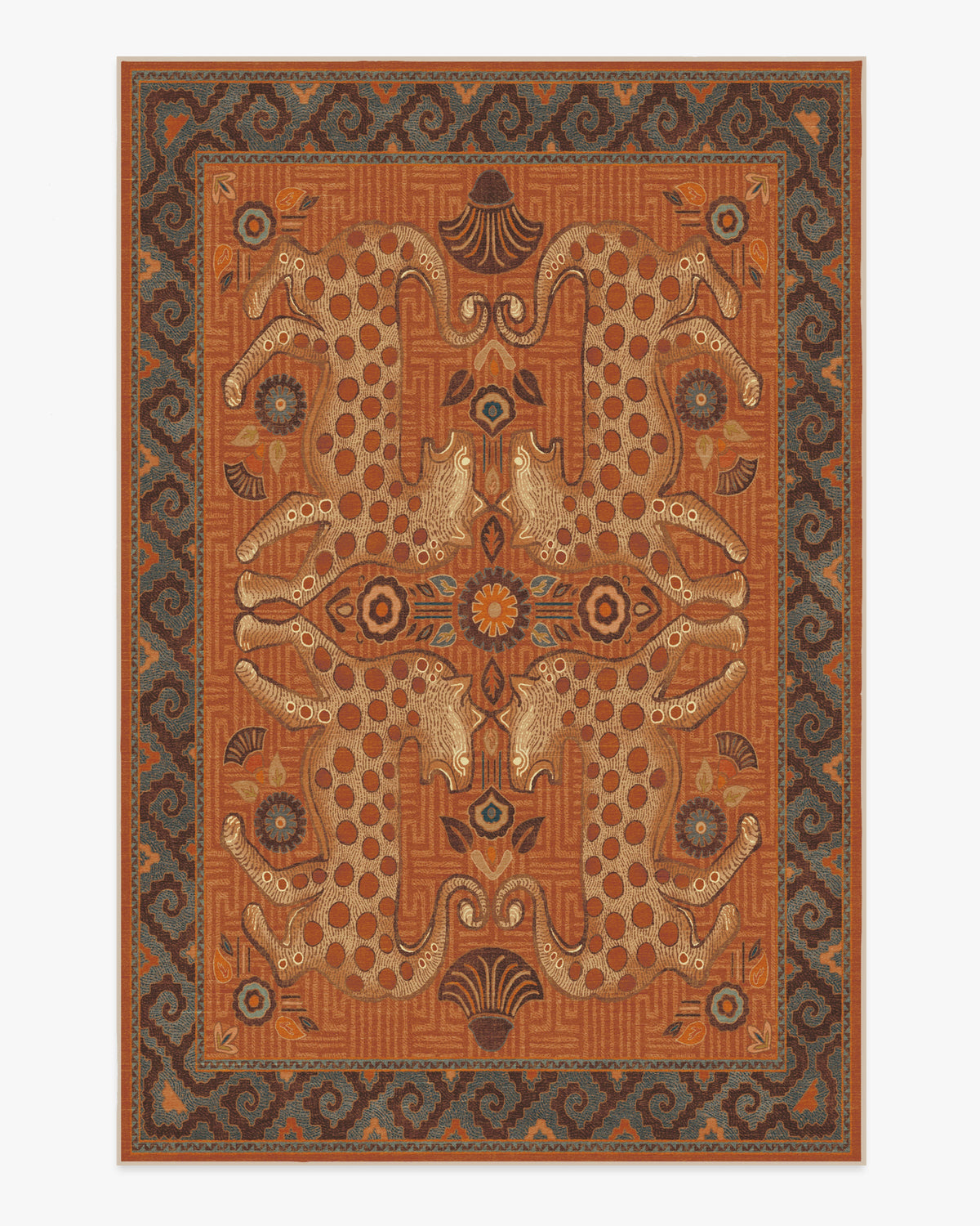 Justina Blakeney Eartha — Halı, Terracotta, AREA, beyaz zemin, 6x9