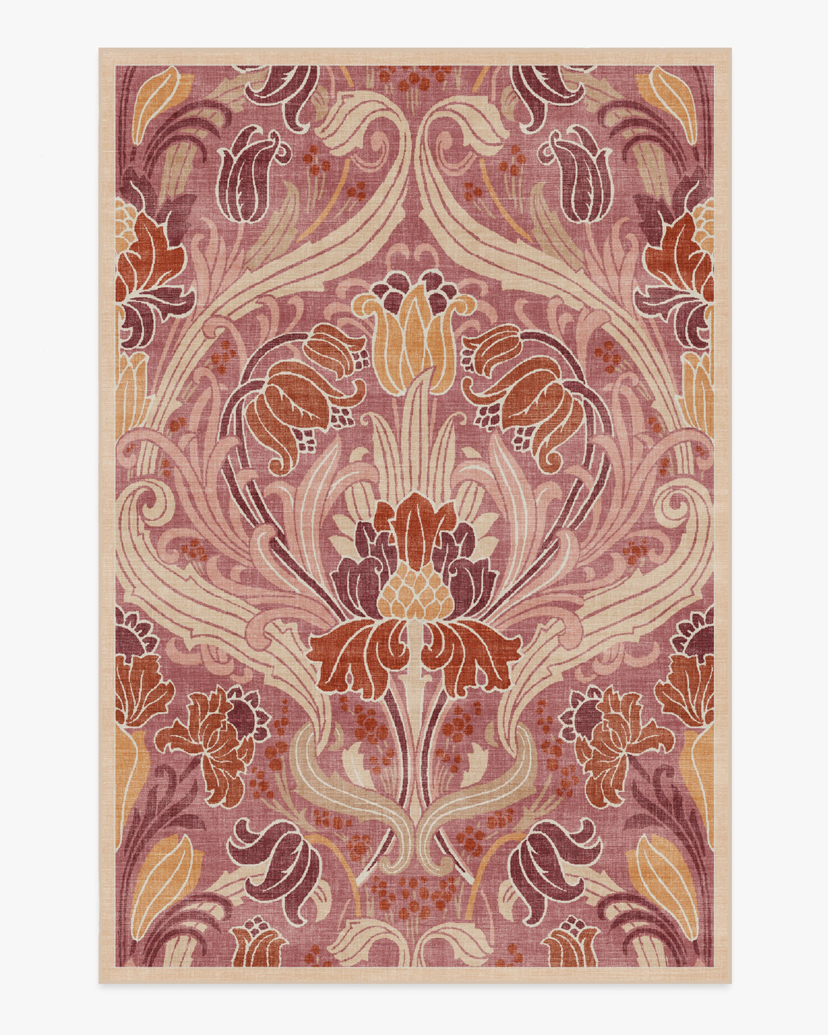 Flourish — Halı, Gül, AREA, beyaz zemin, 6x9
