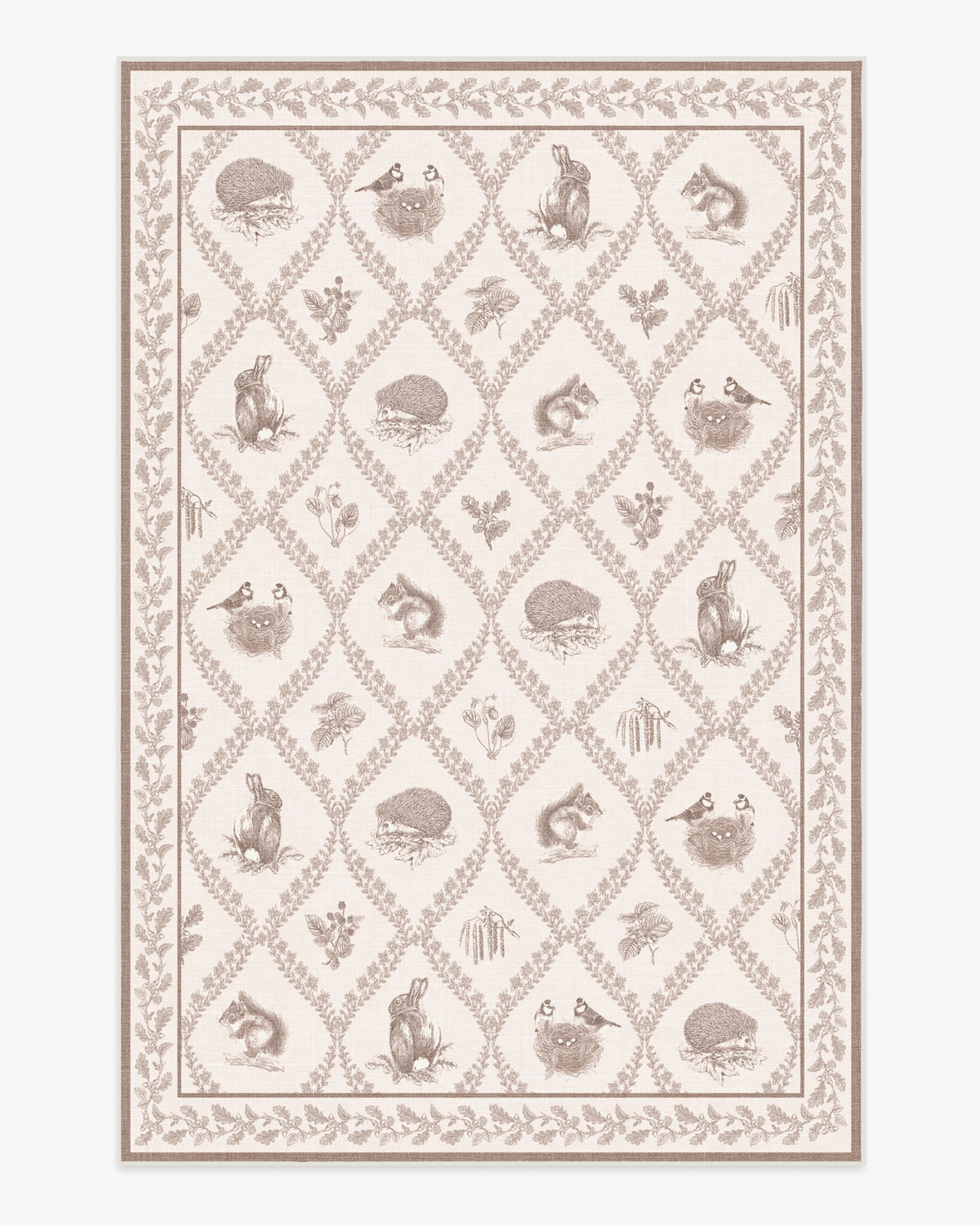Squirrel Hedgehog — Halı, Fawn, AREA, beyaz zemin, 6x9