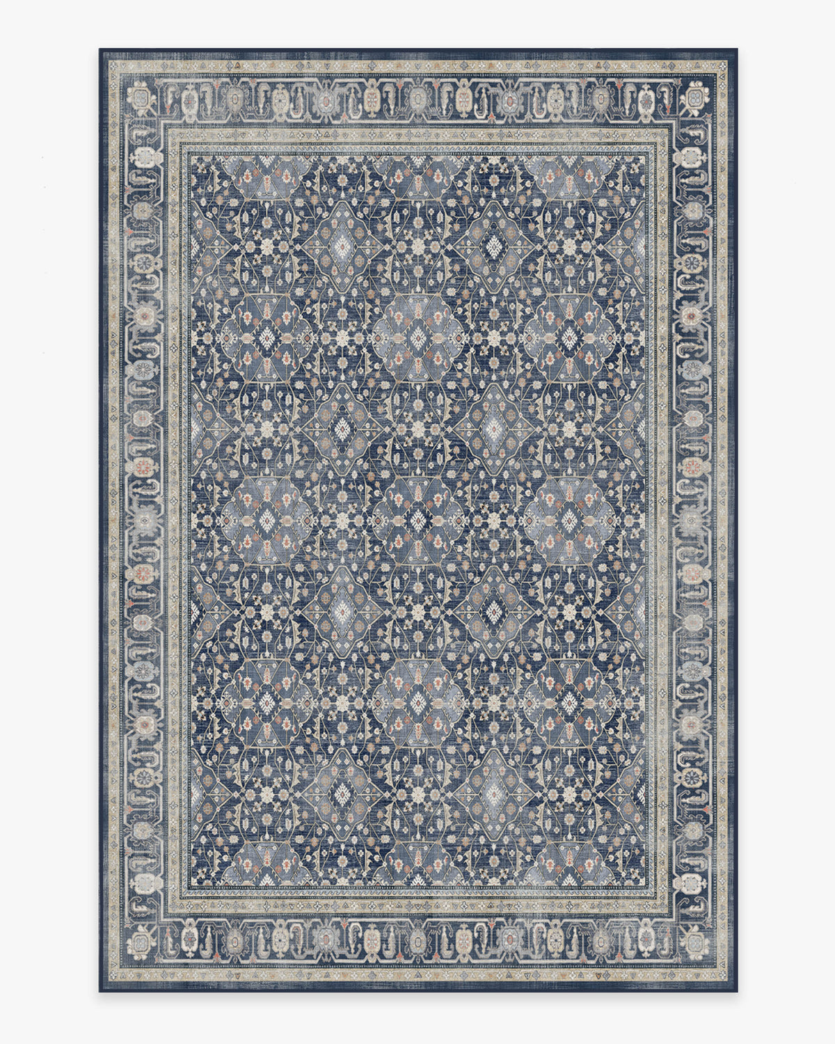Alessia — Halı, Alacakaranlık Mavisi, AREA, beyaz zemin, 6x9