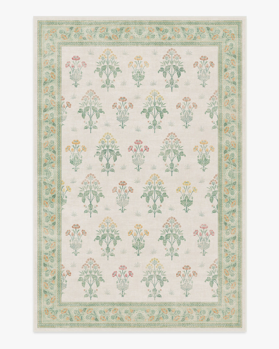 Morris And Co Meadow Sweet — Halı, Fildişi Yeşil, AREA, beyaz zemin, 6x9