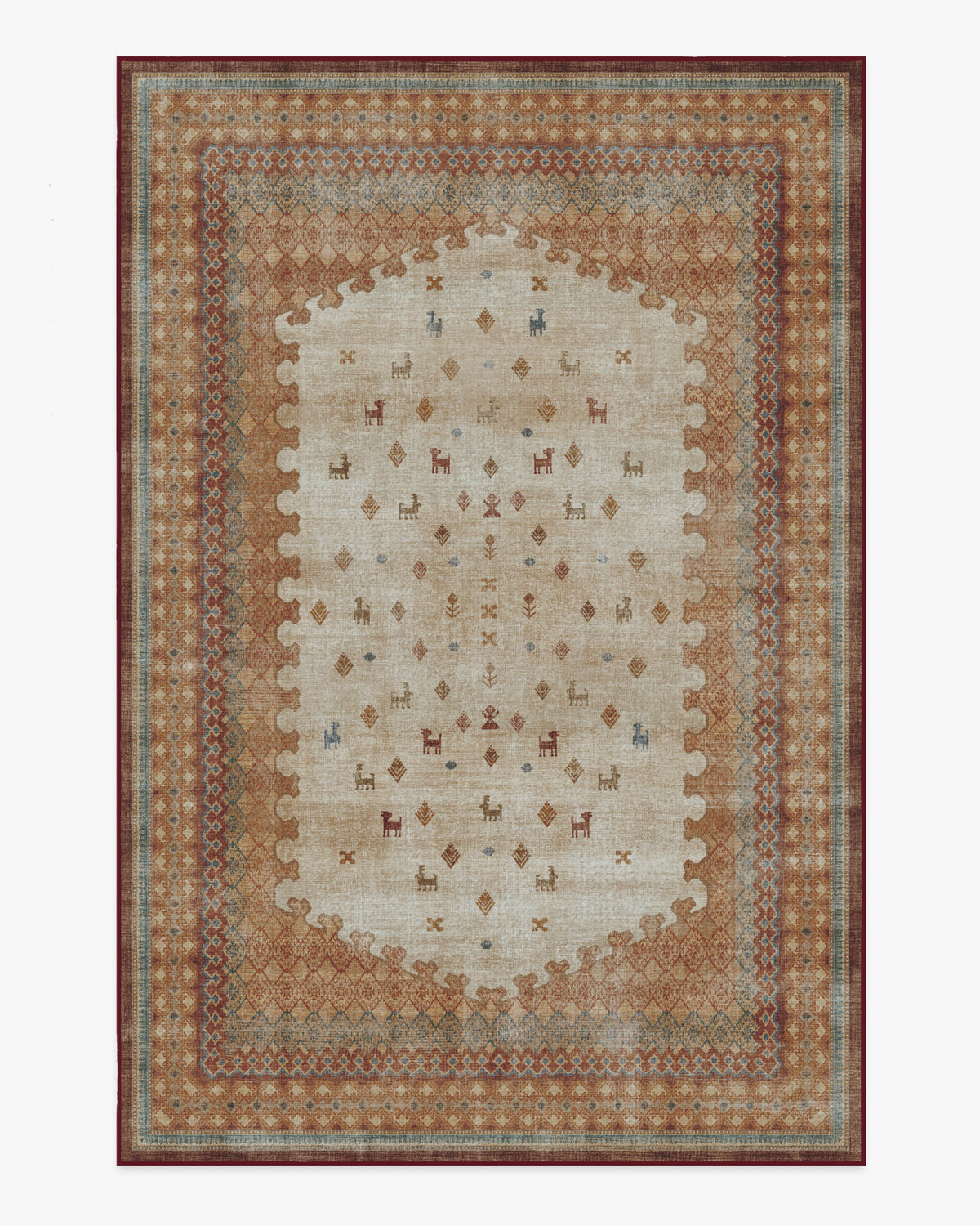 Mitra — Halı, Çok Renkli, AREA, beyaz zemin, 6x9