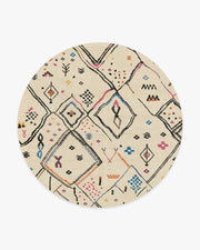 Pamir — Halı, Fildişi Çok Renkli, ROUND, beyaz zemin, 8R