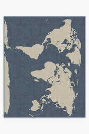 World Map — Halı, Mavi, AREA, beyaz zemin, 8x10
