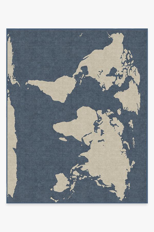 World Map — Halı, Mavi, AREA, beyaz zemin, 8x10