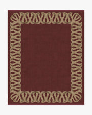 Ribbon Border — Halı, Kırmızı Doğal, AREA, beyaz zemin, 8x10