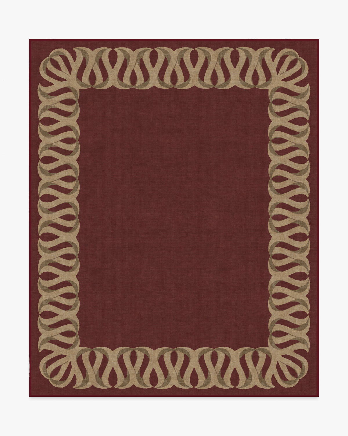 Ribbon Border — Halı, Kırmızı Doğal, AREA, beyaz zemin, 8x10