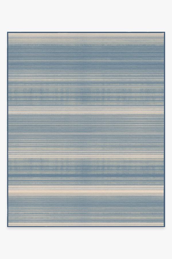 Coastal Linear Stripe — Halı, Arduvaz, AREA, beyaz zemin, 8x10
