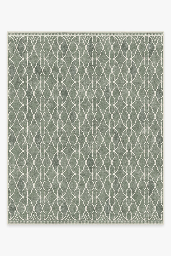 Grogu Trellis — Halı, Adaçayı Yeşili, AREA, beyaz zemin, 8x10
