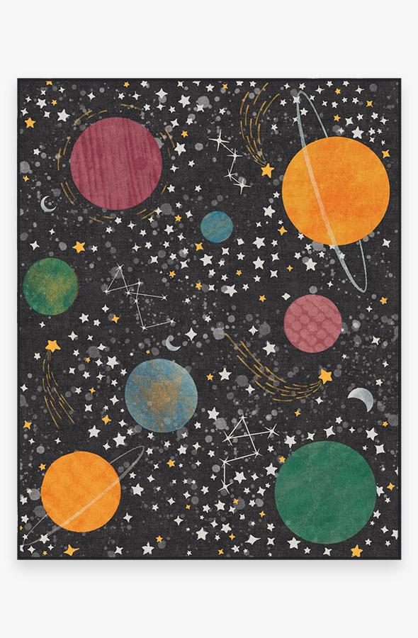 Outer Space — Halı, Siyah, AREA, beyaz zemin, 8x10