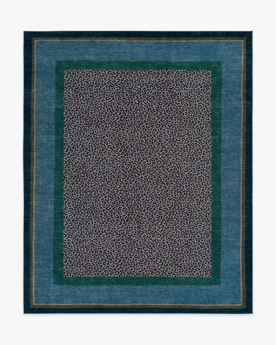 Panthera — Halı, Mavi Yeşil, AREA, beyaz zemin, 8x10
