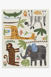 Jungle Safari — Halı, Çok Renkli, AREA, beyaz zemin, 8x10