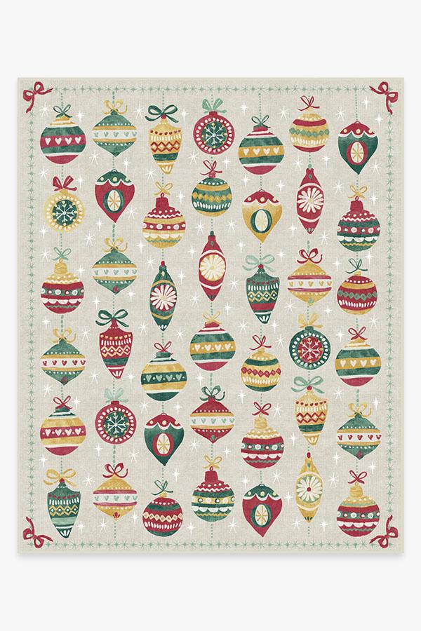 Festive Garland — Halı, Bej, AREA, beyaz zemin, 8x10