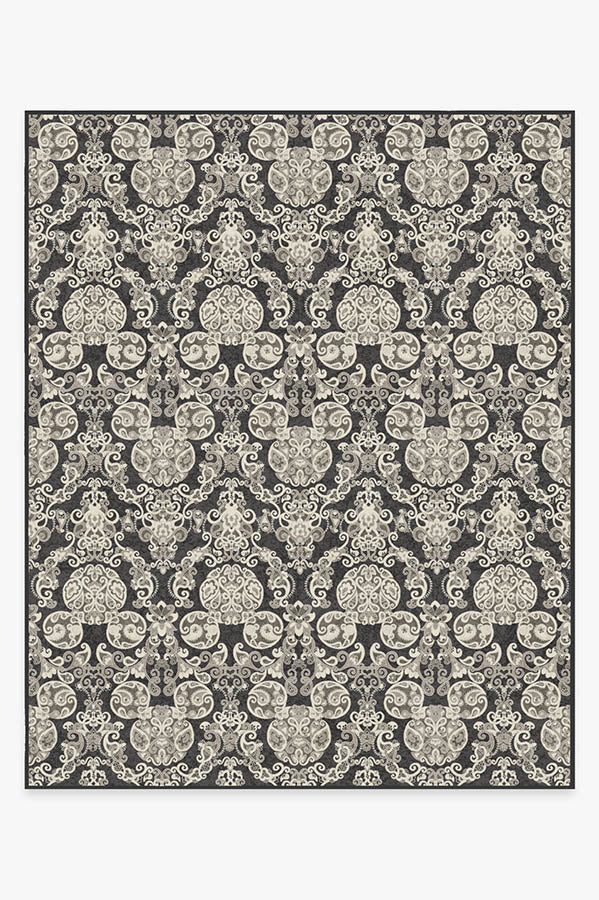 Mickey Damask — Halı, Antrasit, AREA, beyaz zemin, 8x10