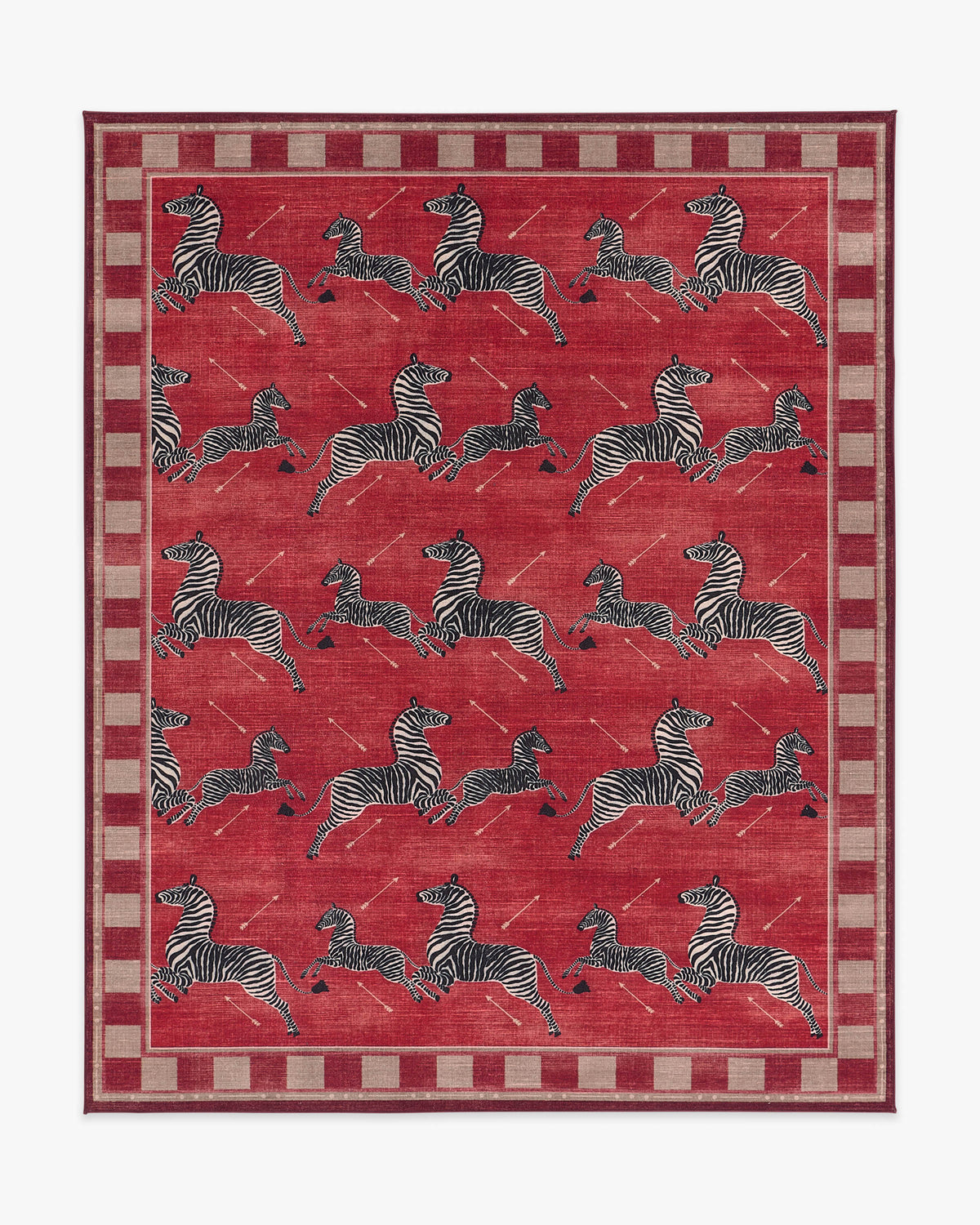 Zebras — Halı, Kırmızı, AREA, beyaz zemin, 8x10