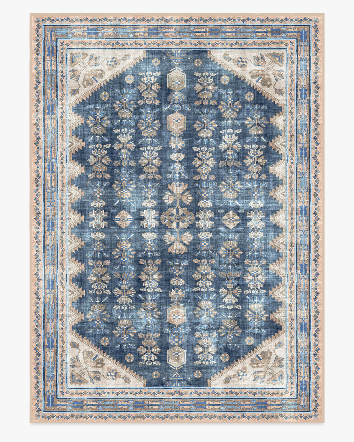 Pradera — Halı, Lacivert, AREA, beyaz zemin, 10x14