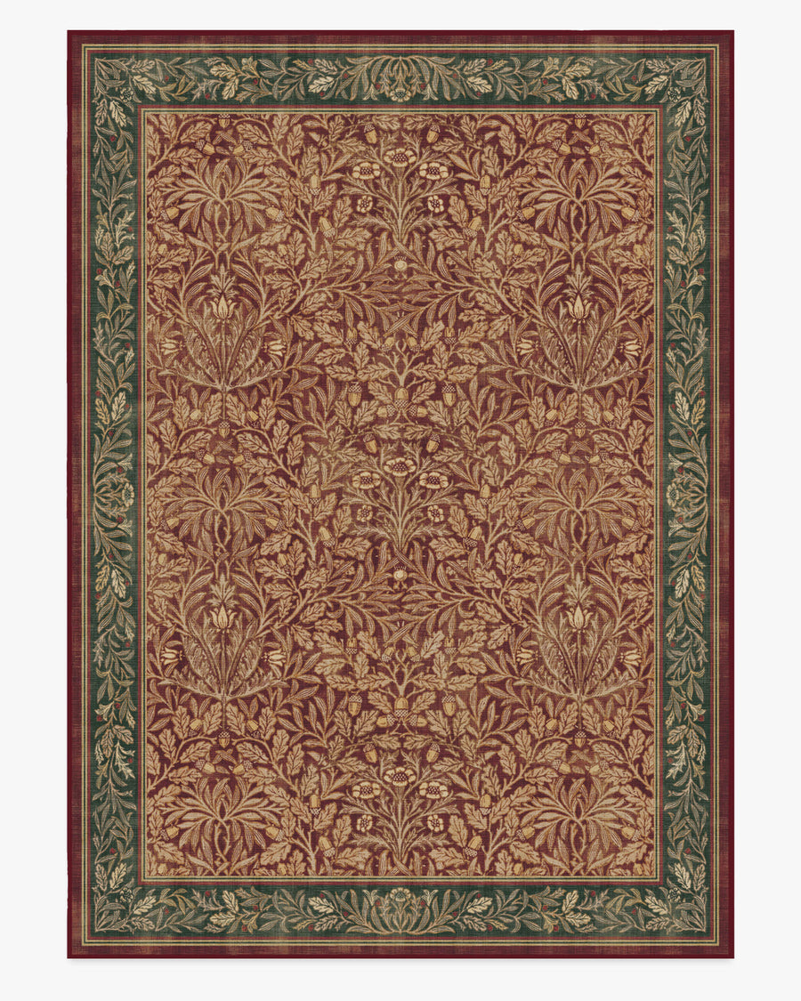 Morris And Co Acorn — Halı, Kehribar Kırmızı, AREA, beyaz zemin, 10x14