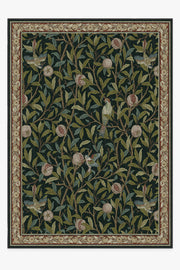 Morris And Co Bird Pomegranate — Halı, Turkuaz Yeşil, AREA, beyaz zemin, 10x14