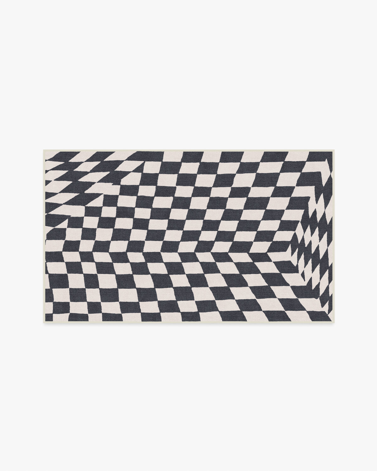 Ricardo Checkerboard — Halı, Fildişi Siyah, AREA, beyaz zemin, 3x5