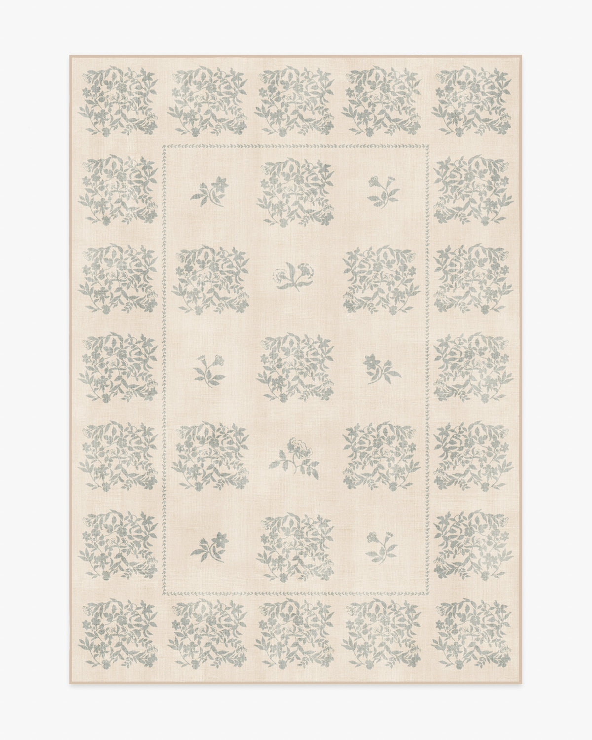 Iona — Halı, Krem ve Adaçayı Yeşil, AREA, beyaz zemin, 5x7