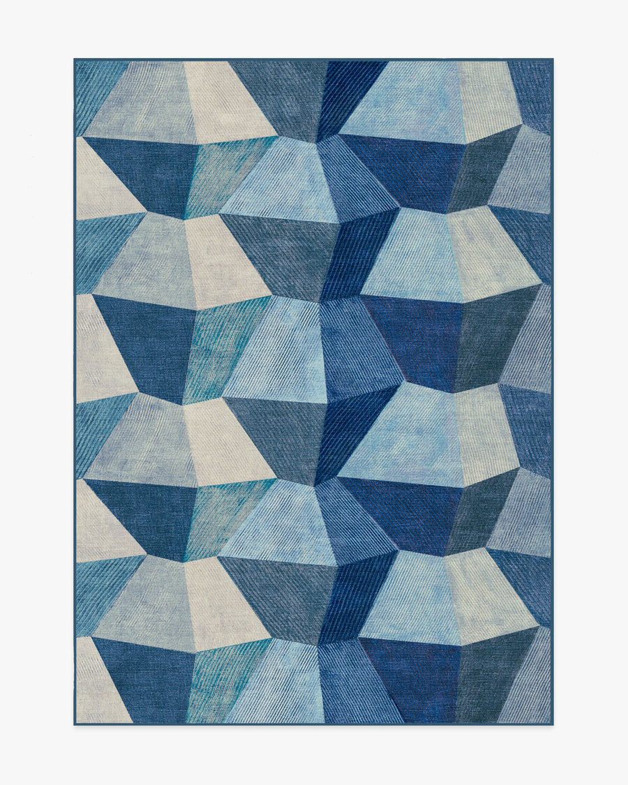 Rhea — Halı, Mavi, AREA, beyaz zemin, 5x7