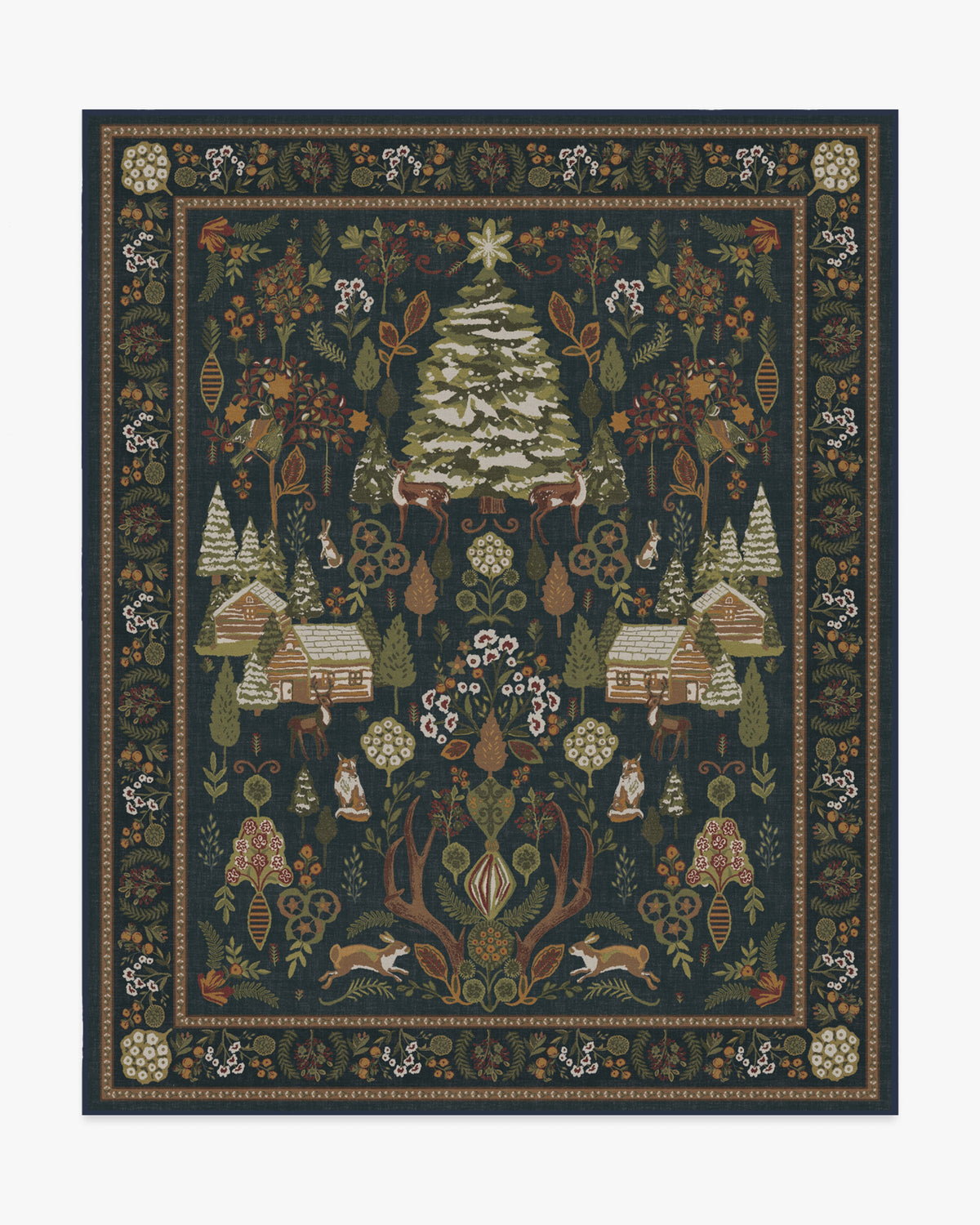 Juniper — Halı, Gece Mavisi, AREA, beyaz zemin, 8x10
