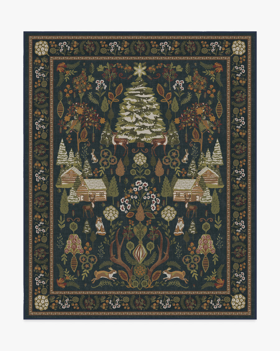 Juniper — Halı, Gece Mavisi, AREA, beyaz zemin, 8x10