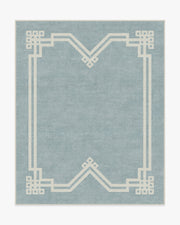 Chrysler Border Chambray — Halı, Mavi, AREA, beyaz zemin, 8x10
