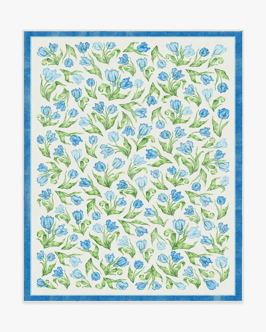 Garden Party — Halı, Mavi, AREA, beyaz zemin, 8x10