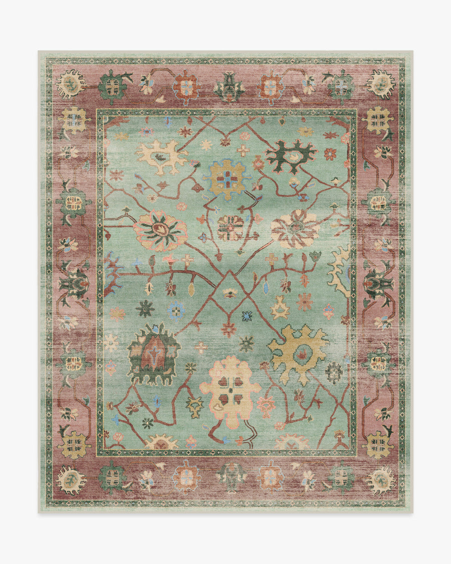 Jemima — Halı, Adaçayı Yeşil ve Kırmızı, AREA, beyaz zemin, 8x10