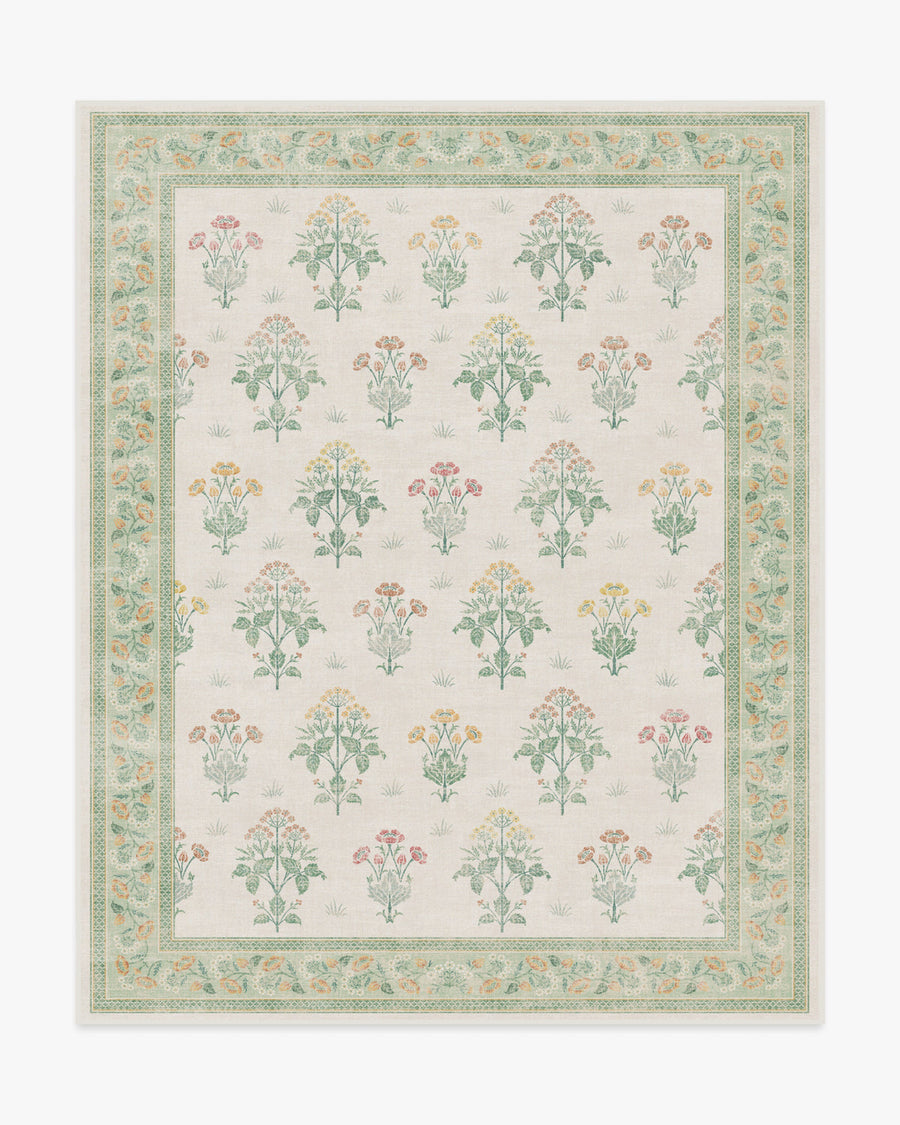 Morris And Co Meadow Sweet — Halı, Fildişi Yeşil, AREA, beyaz zemin, 8x10
