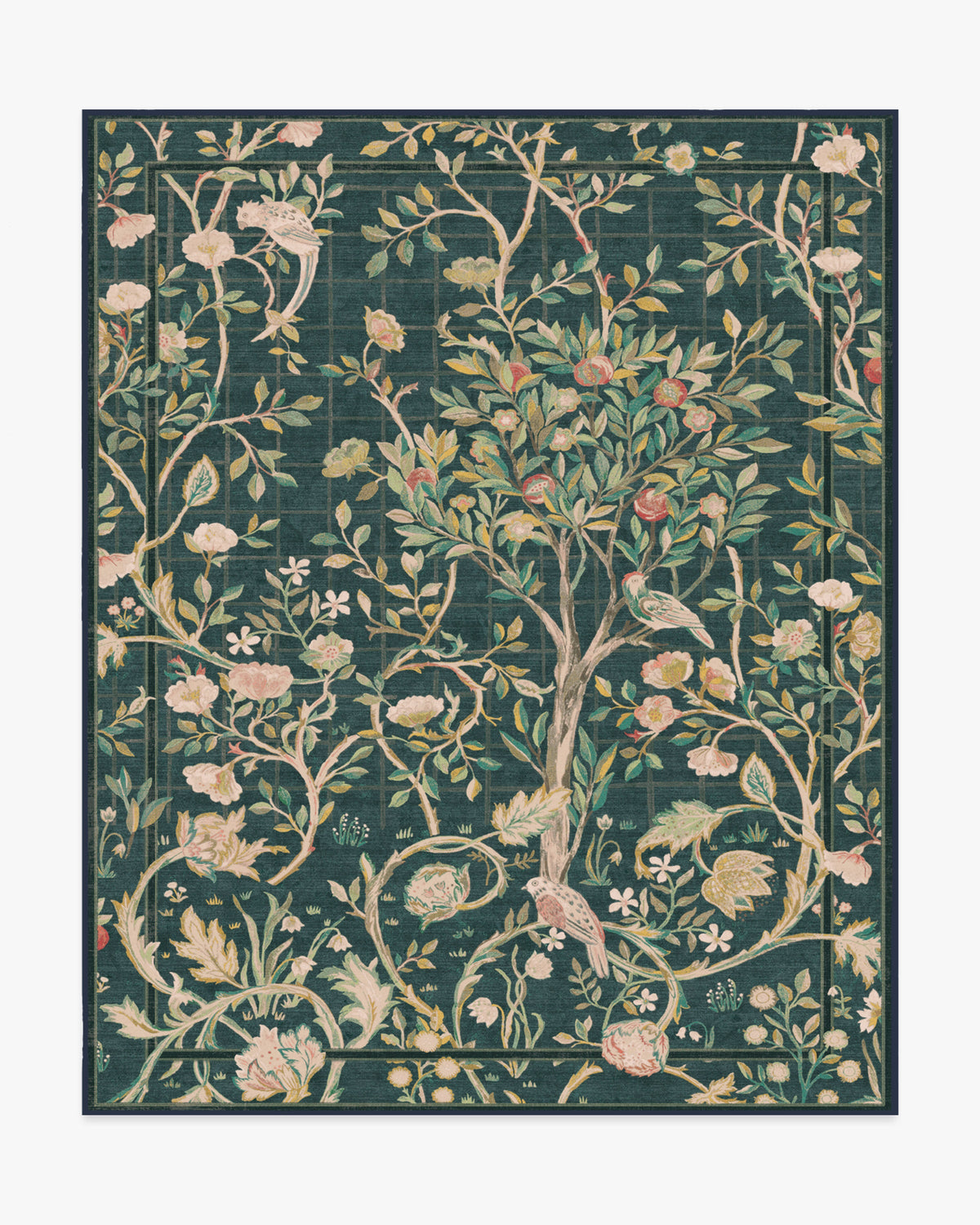 Morris And Co Melsetter — Halı, Turkuaz Yeşil, AREA, beyaz zemin, 8x10