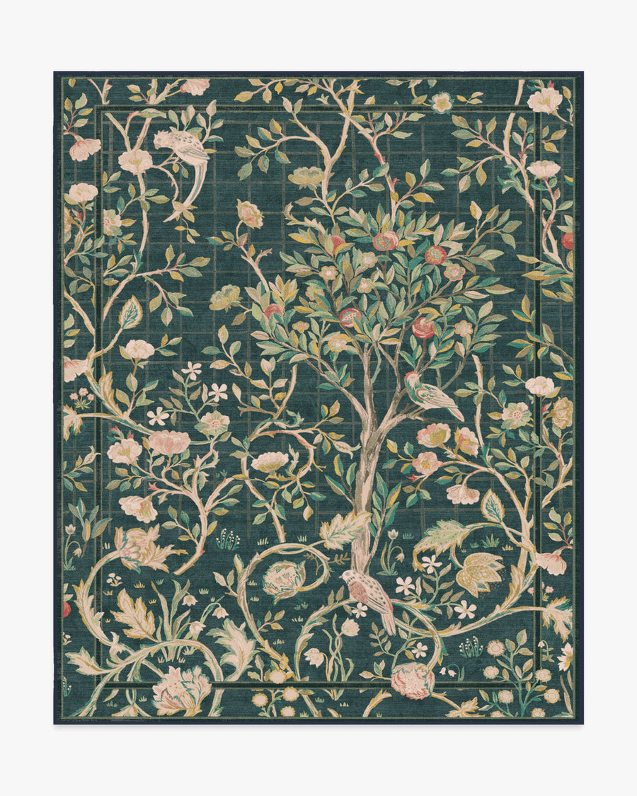 Morris And Co Melsetter — Halı, Turkuaz Yeşil, AREA, beyaz zemin, 8x10