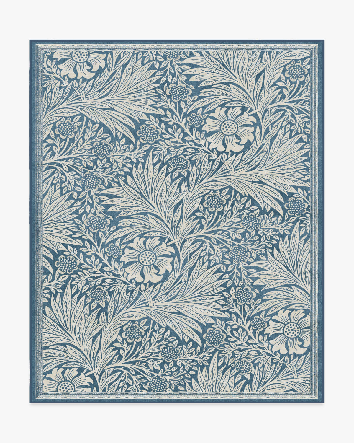 Morris And Co Marigold — Halı, Mavi, AREA, beyaz zemin, 8x10