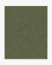 Labyrinth — Halı, Fern Yeşil, AREA, beyaz zemin, 8x10