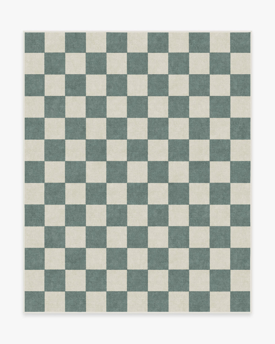 Jaque Checkered — Halı, Arduvaz Yeşil, AREA, beyaz zemin, 8x10