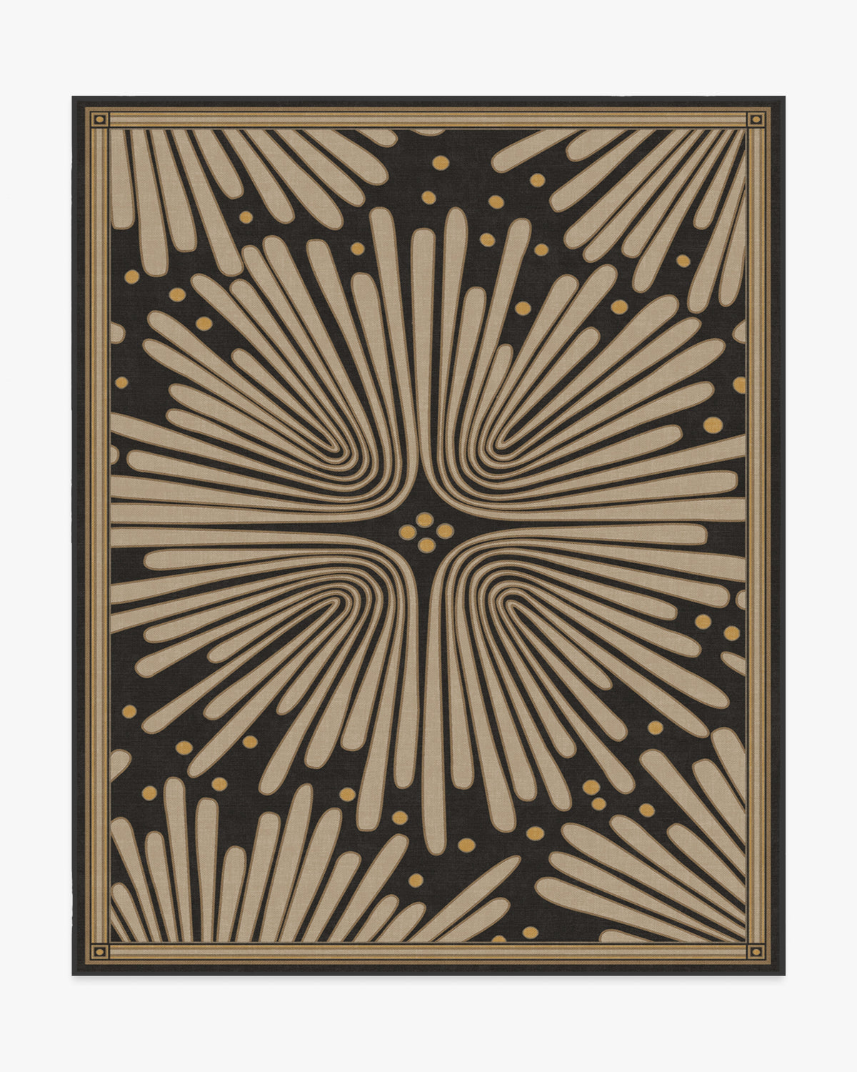 Gatsby — Halı, Siyah Altın, AREA, beyaz zemin, 8x10