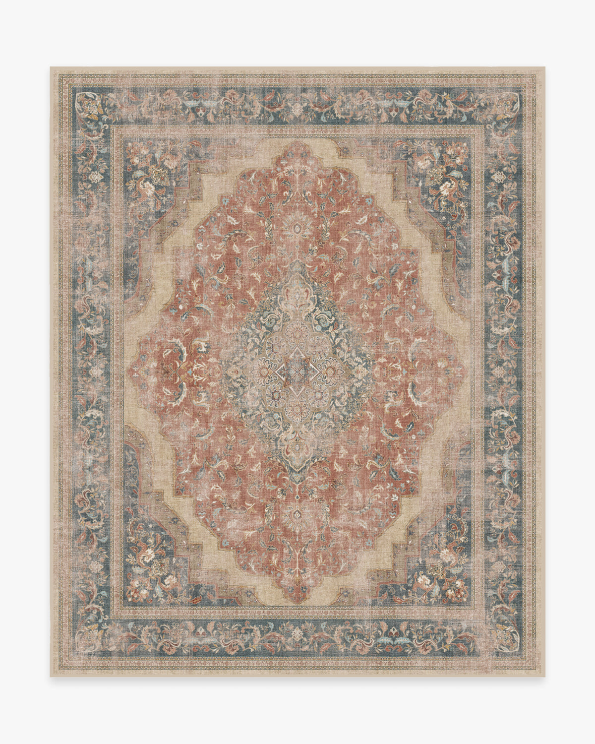 Adeline — Halı, Antique Kırmızı, AREA, beyaz zemin, 8x10
