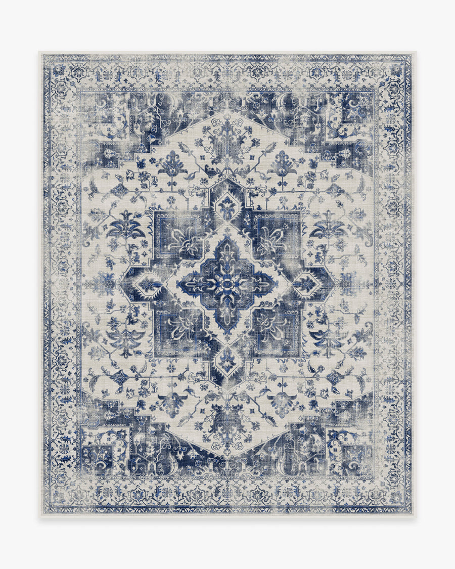 Kira — Halı, Delft Mavisi, AREA, beyaz zemin, 8x10