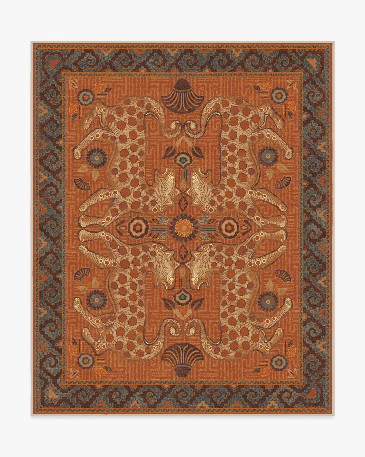Justina Blakeney Eartha — Halı, Terracotta, AREA, beyaz zemin, 8x10