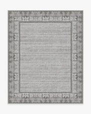 Vintage Daisy Bordered — Halı, Gri, AREA, beyaz zemin, 8x10