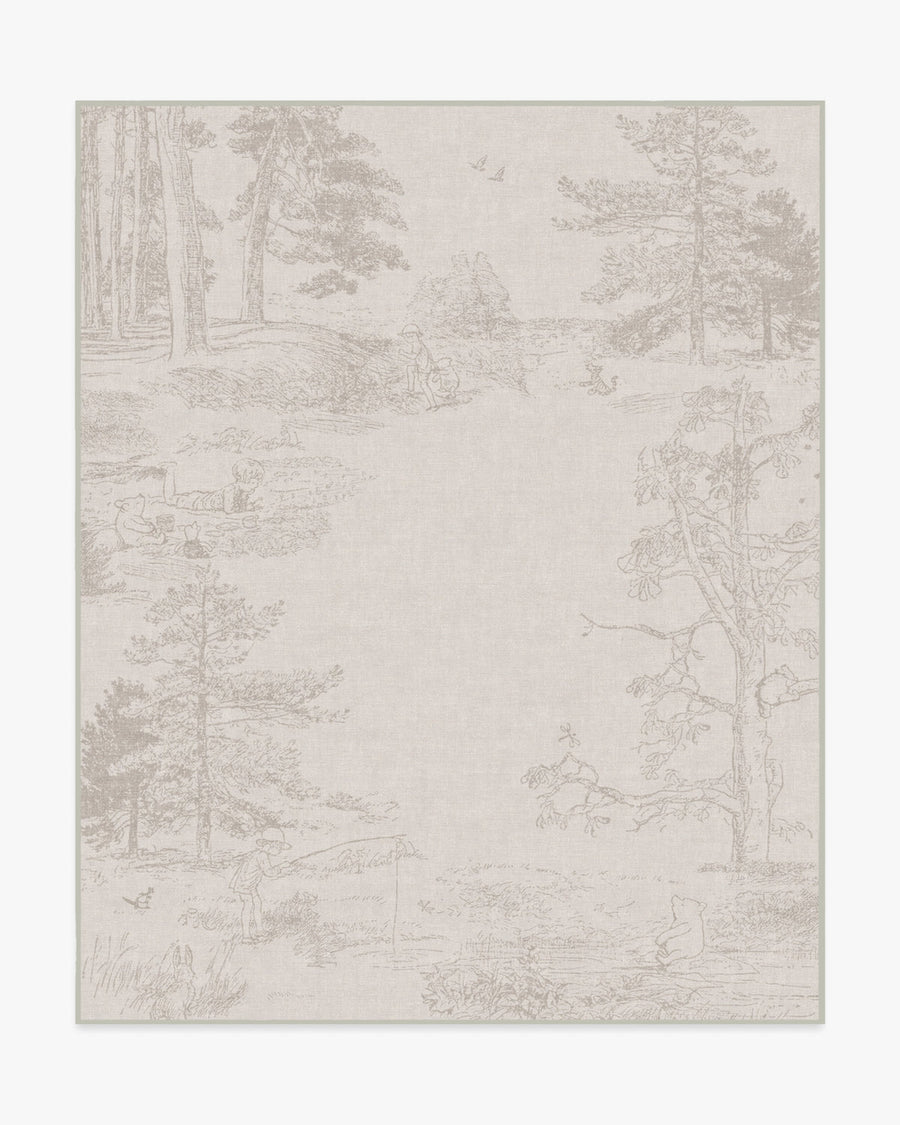 Hundred Acre — Halı, Wood Soft Gri, AREA, beyaz zemin, 8x10