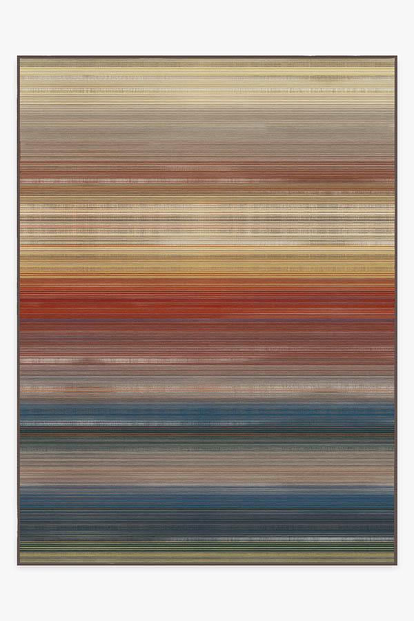 Linear Striped — Halı, Multi, AREA, beyaz zemin, 9x12