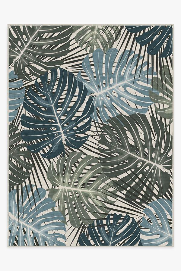 Monstera — Halı, Yeşim, AREA, beyaz zemin, 9x12