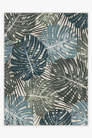 Monstera — Halı, Yeşim, AREA, beyaz zemin, 9x12